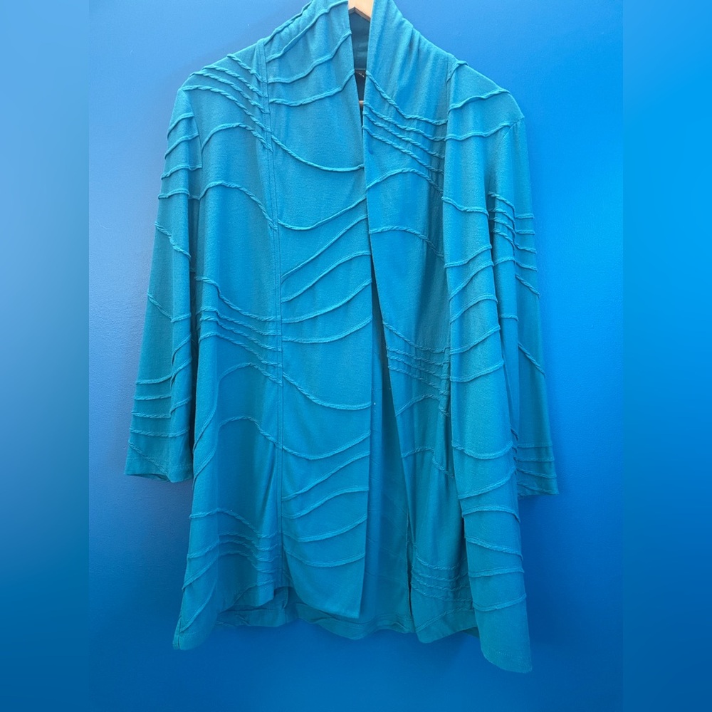 3 for $15 Rafaella turquoise open cardigan, medium